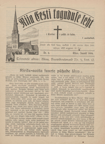 Riia Eesti koguduse leht ; 6 1914-06