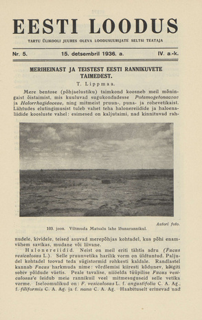Eesti Loodus ; 5 1936-12-15