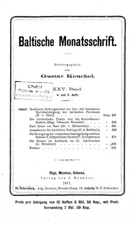 Baltische Monatsschrift ; 4-5 1877