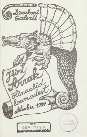 Jüri Arrak : õlimaalid loomadest, okt. 1984 : näituse nimestik 