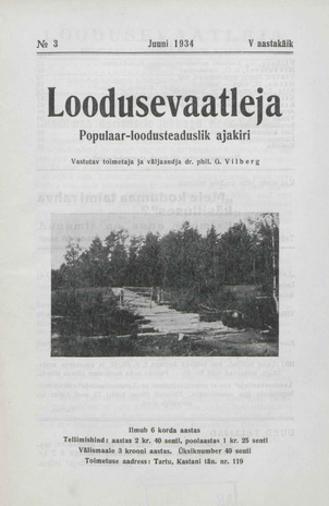 Loodusevaatleja : populaar-loodusteaduslik ajakiri ; 3 1934-06