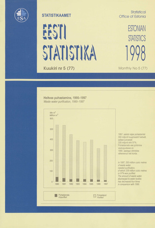 Eesti Statistika Kuukiri = Monthly Bulletin of Estonian Statistics ; 5(77) 1998-06