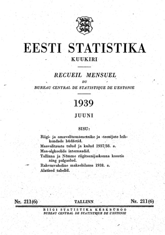 Eesti Statistika : kuukiri ; 211 (6) 1939-06