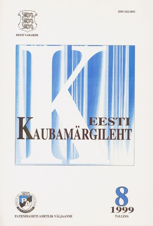 Eesti Kaubamärgileht ; 8 1999-08