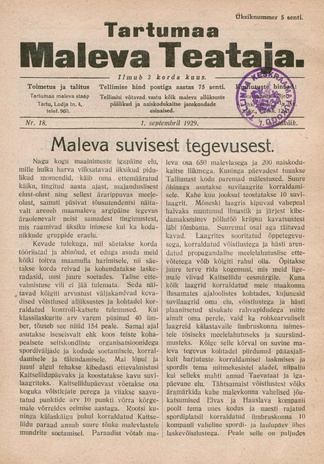 Tartumaa Maleva Teataja ; 18 1929-09-01