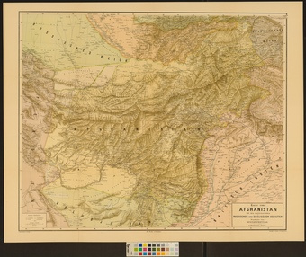 Karte von Afghanistan mit den angrenzenden russischen und englischen Gebieten