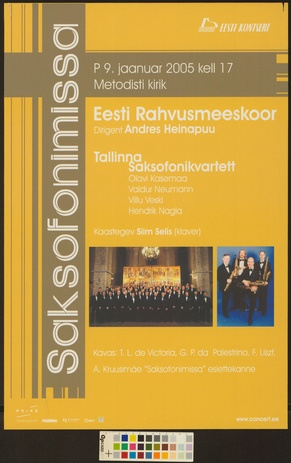 Saksofonimissa : Eesti Rahvusmeeskoor, Tallinna Saksofonikvartett 