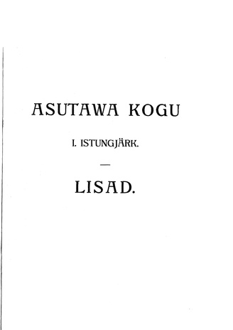 Asutawa Kogu protokollid 1919 : lisad