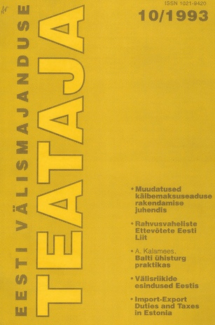 Eesti Välismajanduse Teataja ; 10 1993