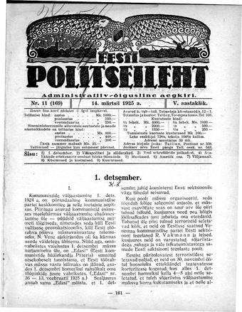 Eesti Politseileht ; 11 1925