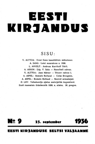 Eesti Kirjandus ; 9 1936