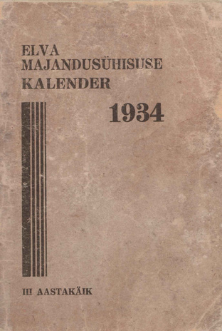 Elva Majandusühisuse kalender 1934