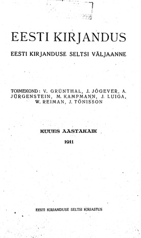 Eesti Kirjandus ; 2 1911