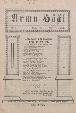 Armu Hääl ; 3 1934-10-12