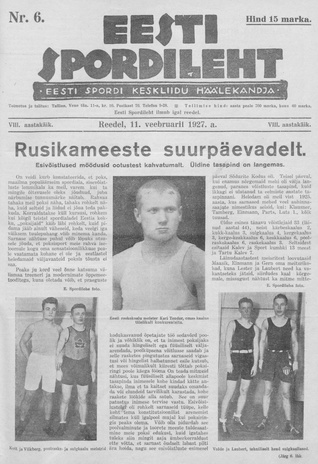 Eesti Spordileht ; 6 1927-02-11
