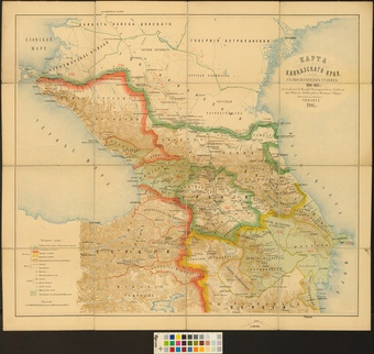 Карта Кавказскаго края с обозначением границ 1801-1813 г.