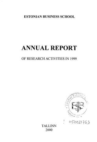 Annual report of research activities in 1999