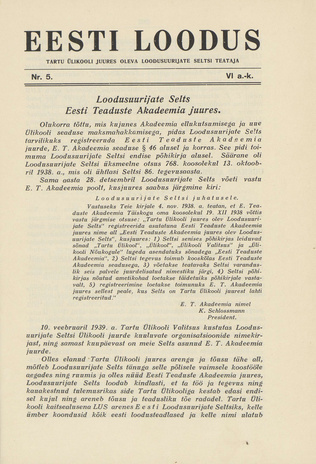 Eesti Loodus ; 5 1938
