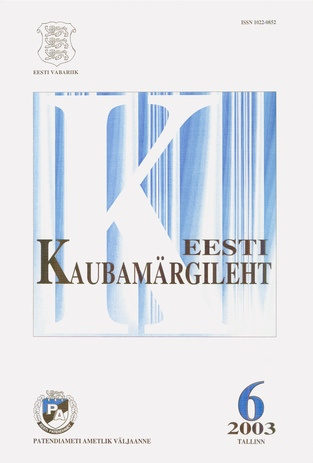 Eesti Kaubamärgileht ; 6 2003-06