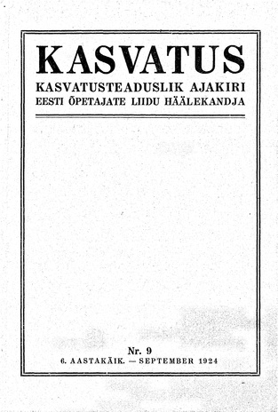 Kasvatus ; 9 1924-09