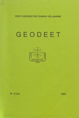 Geodeet : Eesti Geodeetide Ühingu väljaanne ; 8 (32) 1995