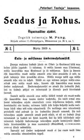 Seadus ja Kohus ; 3 1909-03