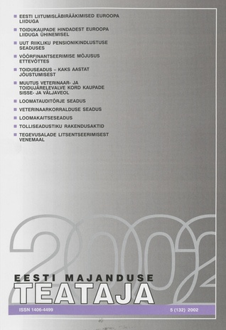 Eesti Majanduse Teataja : majandusajakiri aastast 1991 ; 5 (132) 2002
