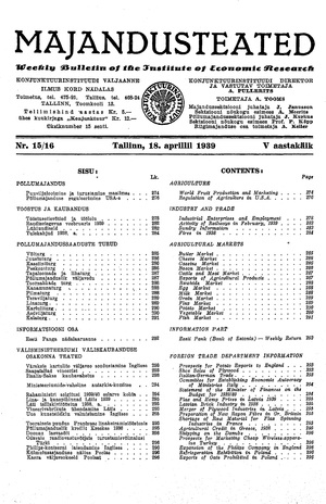 Majandusteated ; 15-16 1939-04-18