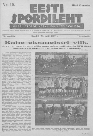 Eesti Spordileht ; 19 1927-05-20