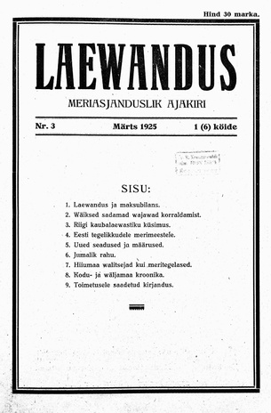 Laevandus ; 3 1925-03