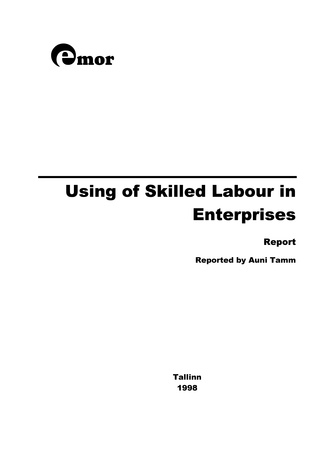 Using of skilled labour in enterprises: report