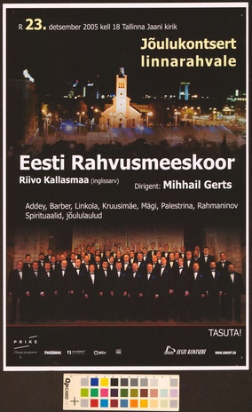Eesti Rahvusmeeskoor : jõulukontsert linnarahvale 
