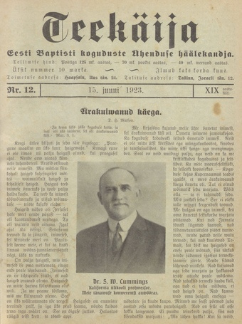 Teekäija : Eesti Baptisti Koguduse Ühenduse häälekandja ; 12 1923-06-15