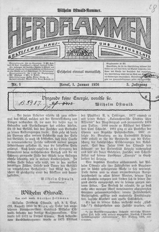 Herdflammen : Baltisches Haus- und Jugendblatt ; 1 1926-01-01