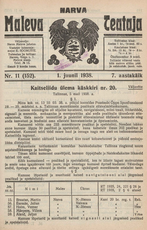 Narva Maleva Teataja ; 11 (152) 1938-06-01