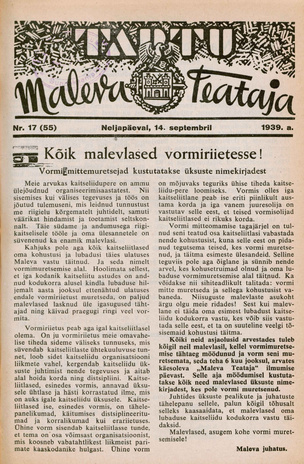 Tartu Maleva Teataja ; 17 (55) 1939-09-14