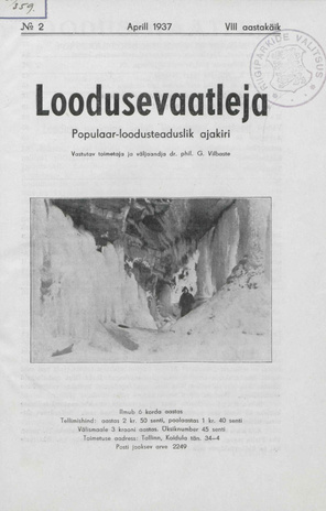 Loodusevaatleja : populaar-loodusteaduslik ajakiri ; 2 1937-04-10