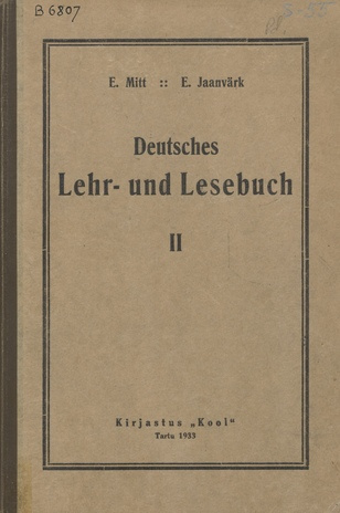 Deutsches Lehr- und Lesebuch. algkooli 6. klassi kursus / 2.
