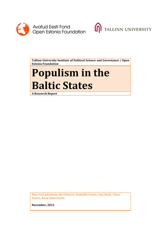 Populism in the Baltic States : a research report