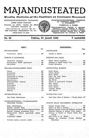 Majandusteated ; 26 1939-06-27