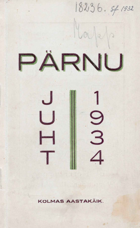 Pärnu kuurort : juht ; 1934