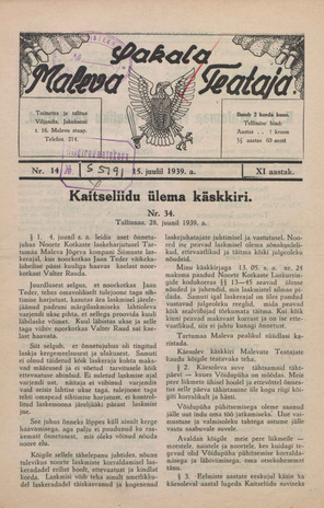 Sakalamaa Maleva Teataja ; 14 1939-07-15