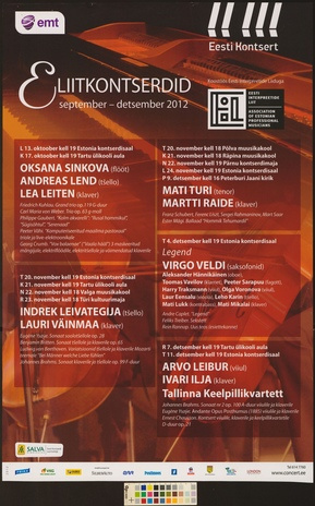 Eliitkontserdid : september-detsember 2012