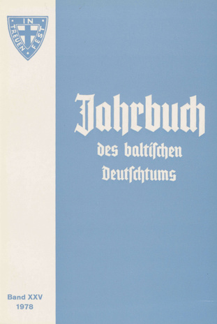 Jahrbuch des baltischen Deutschtums ; 1978