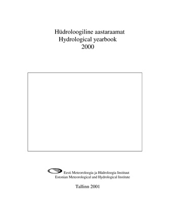 Hüdroloogiline aastaraamat = Hydrological yearbook ; 2000