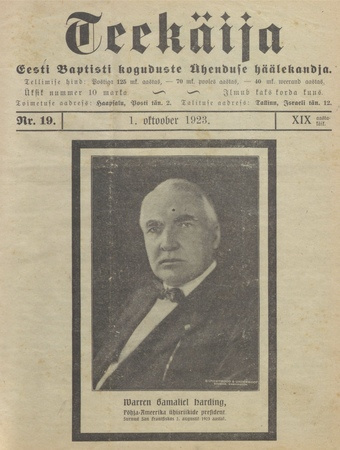 Teekäija : Eesti Baptisti Koguduse Ühenduse häälekandja ; 19 1923-10-01