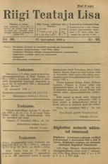 Riigi Teataja Lisa : seaduste alustel avaldatud teadaanded ; 96 1928-11-27