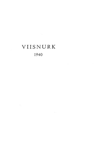 Viisnurk ; sisukord 1940