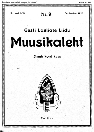 Muusikaleht ; 9 1925-09