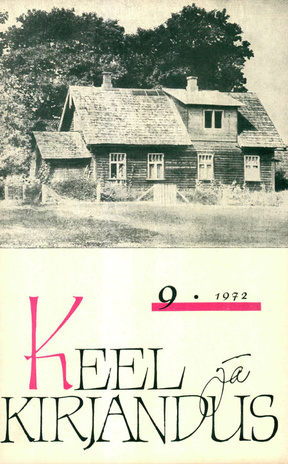 Keel ja Kirjandus ; 9 1972-09